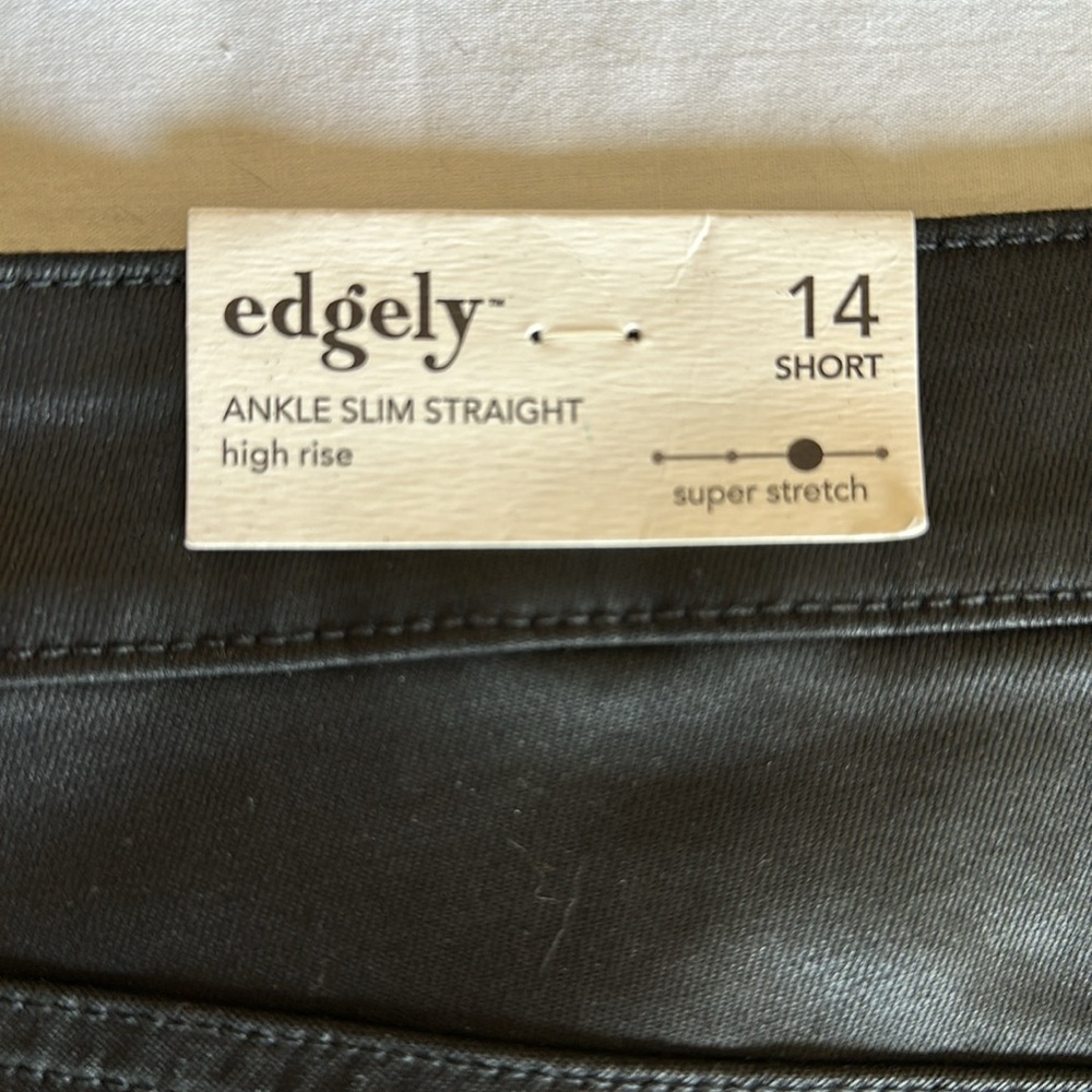 14S Edgely faux leather stretch crop jeans - Picture 5 of 6